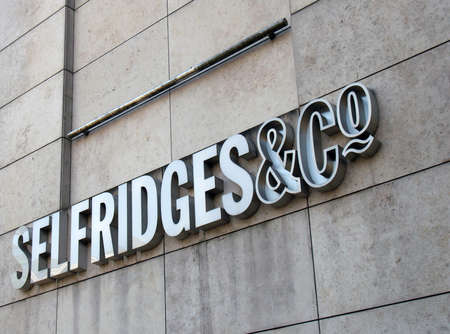 manchester, united kingdom - 24 march 2022: sign above the selfridges department store in manchester city centreのeditorial素材