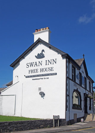 Ulverston, cumbria, united kingdom - 16 september 2021: The swan inn public house in Ulverston Cumbriaのeditorial素材