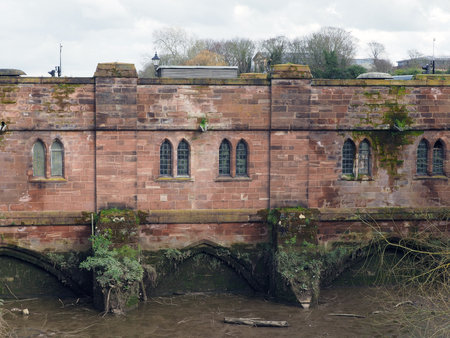 Disused pumping station on the site of the old dee mill in Chesterの写真素材