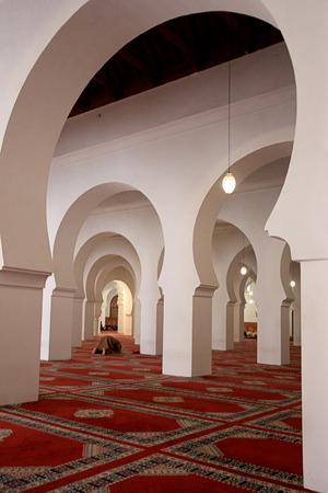 In the Mosque of al-Qarawiyyin of Fes in Moroccoのeditorial素材