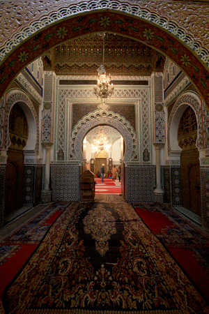 In the Mosque of al-Qarawiyyin of Fes in Moroccoのeditorial素材