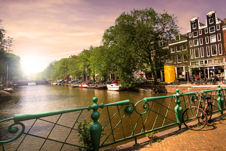 Nice view in the center of Amsterdam in Netherlandsの写真素材