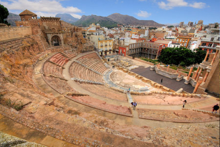 Nice view in the city Cartagena, Spain, Europeのeditorial素材