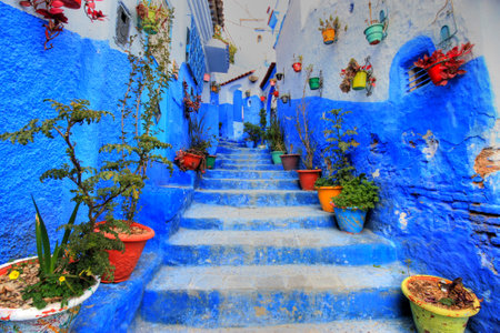 Chefchaouene in Moroccoの写真素材