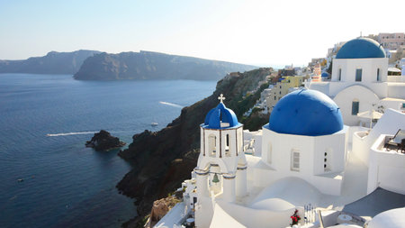 Oia in Santorini (Greece)の写真素材