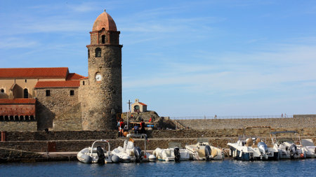 View of the old port of Collioure - Franceの写真素材