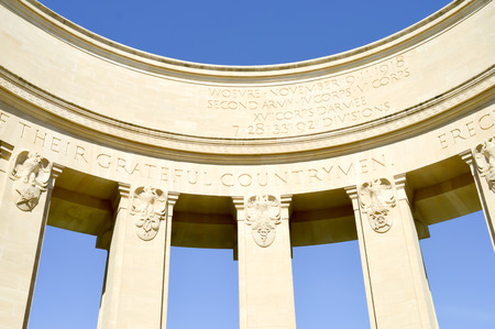 Monument of the Montsec Butte to the glory of the American soldiers in the Meuse in Franceの写真素材