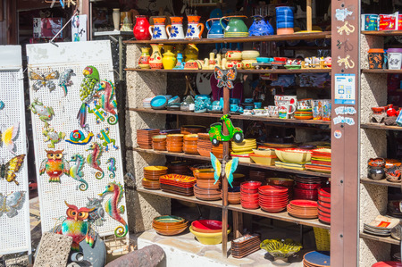 Souvenir pottery shop in the village of Masca in the north west of Tenerife in Spainのeditorial素材