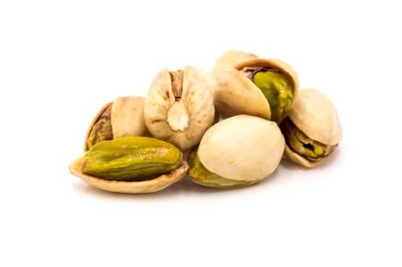 Pistachio isolated on white background, clipping path, full depth of fieldの写真素材