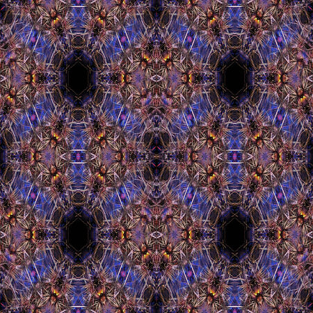 Seamless abstract pattern, symmetrical, intricate and colorfulの写真素材
