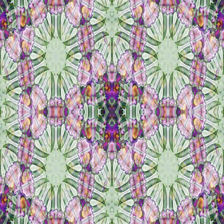 Seamless abstract pattern, symmetrical, intricate and colorful