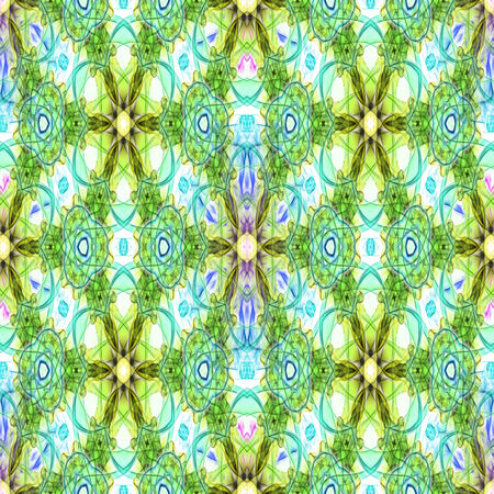 Seamless abstract pattern, symmetrical, intricate and colorful