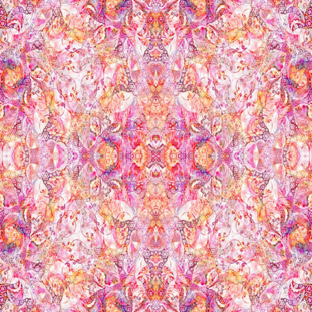 Seamless abstract pattern, symmetrical, intricate and colorful