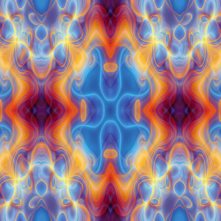 Seamless abstract pattern, symmetrical, intricate and colorful
