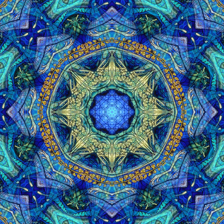 Seamless abstract pattern, symmetrical, intricate and colorful