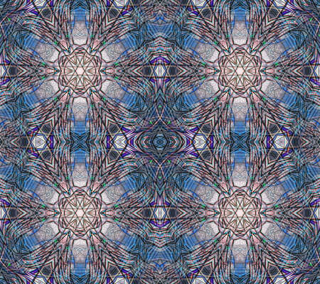 Seamless abstract pattern, symmetrical, intricate and colorful