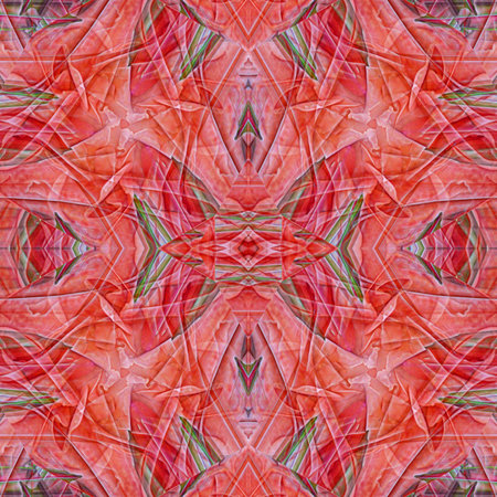 Seamless abstract pattern, symmetrical, intricate and colorfulの写真素材