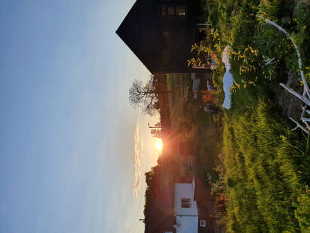 Sunset at a beautiful landscapeの写真素材