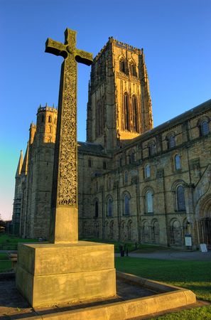 Durham Cathedral at sunsetの写真素材