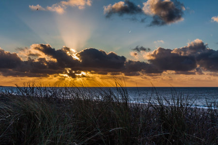 Sunset North Sea beach