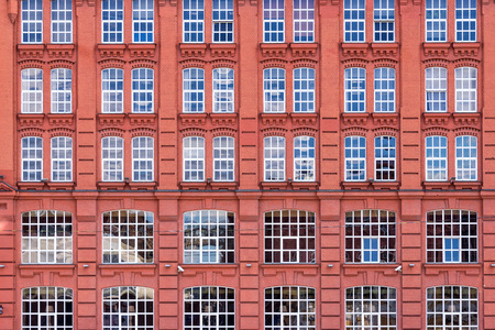 Red brick facade, Moscow, Russiaのeditorial素材