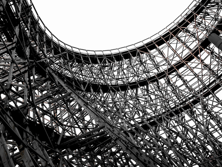 The wooden structure railway T-Express in Everlandのeditorial素材