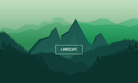 Natural background with mountains landscape in  thick forest concept.のイラスト素材