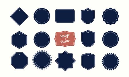 Vector blank frames and badge collection.のイラスト素材