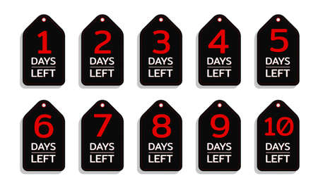 Number of days left promotion on tag banner symbol.