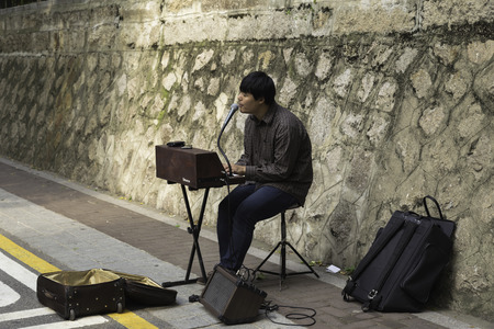 An amazing street musician in Seoul, South Korea.
