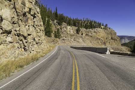 Yellowstone National Park, Wyoming, United States September 20, 2014 â The main road running through Yellowstone National Park.のeditorial素材