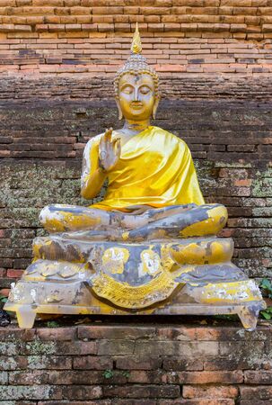 Image of buddha in Chiangmai public templeの写真素材