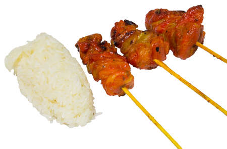 grilled chicken with sticky riceの写真素材