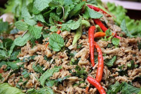 Thai Spicy minced vegetable salad の写真素材