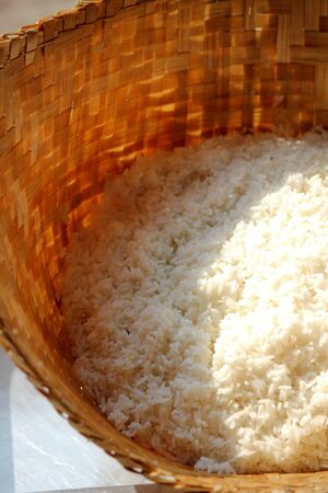 steaming Sticky riceの写真素材