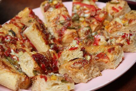 a group of pizza mini の写真素材