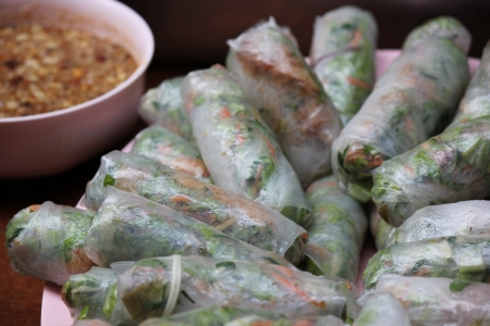 fresh spring rolls の写真素材