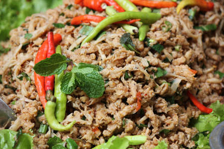 Thai Spicy minced vegetable salad の写真素材