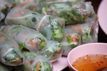 fresh spring rolls の写真素材