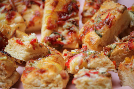 a group of pizza mini の写真素材