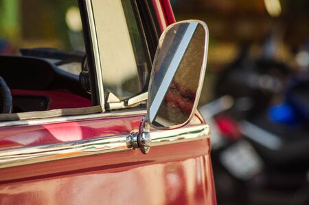 Vintage wing mirror of a car.の写真素材