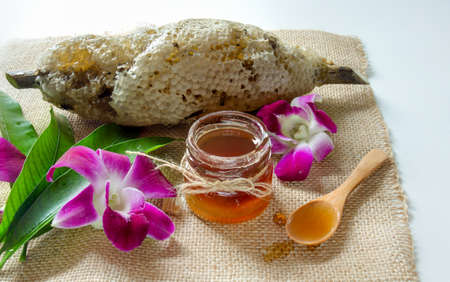 Honey and Honey comb from nature.の写真素材
