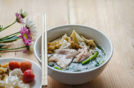 Stir-fried Fresh rice-flour noodles in thick sauce.の写真素材