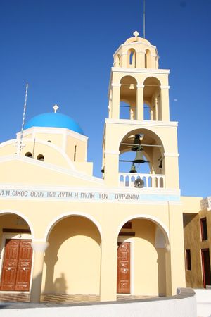 church on Santorini Island,Greeceの写真素材