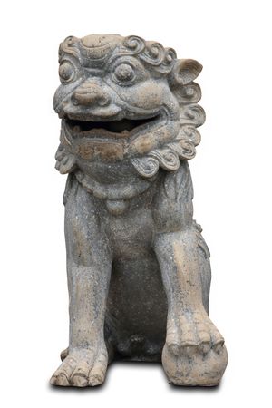 Stone Lion sculptureの写真素材