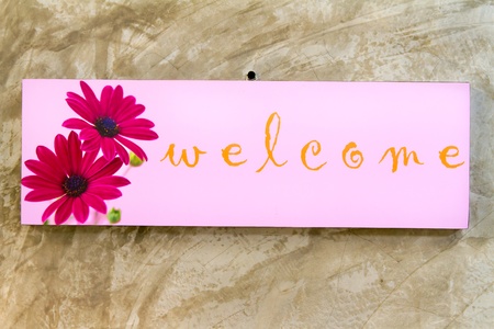 Wooden welcome sign の写真素材