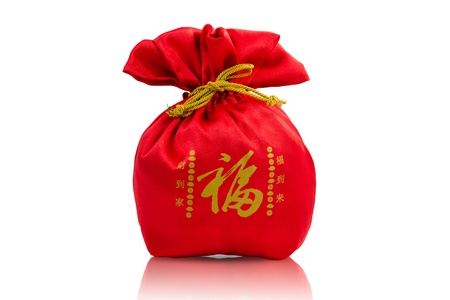 Red bag, greeting the new year in China の写真素材