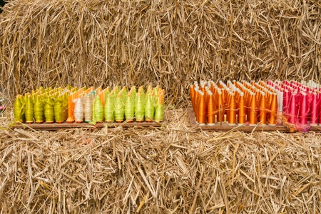 Raw silk and straw の写真素材