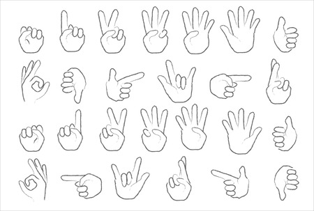hands language vector setのイラスト素材