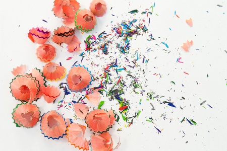 Colorful pencil shavings の写真素材